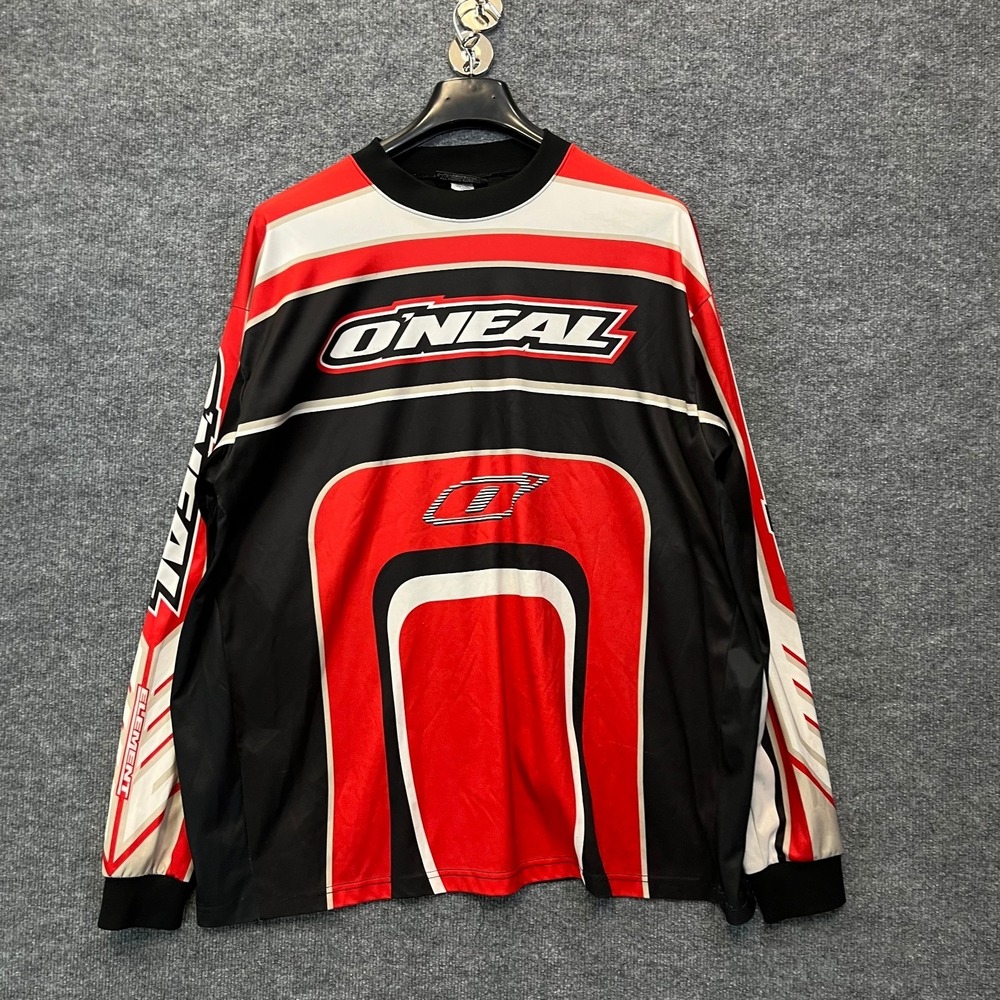 O'Neal Racing Motocross Jersey Men's Red Black Graphic Long Sleeve Biker - 2XL